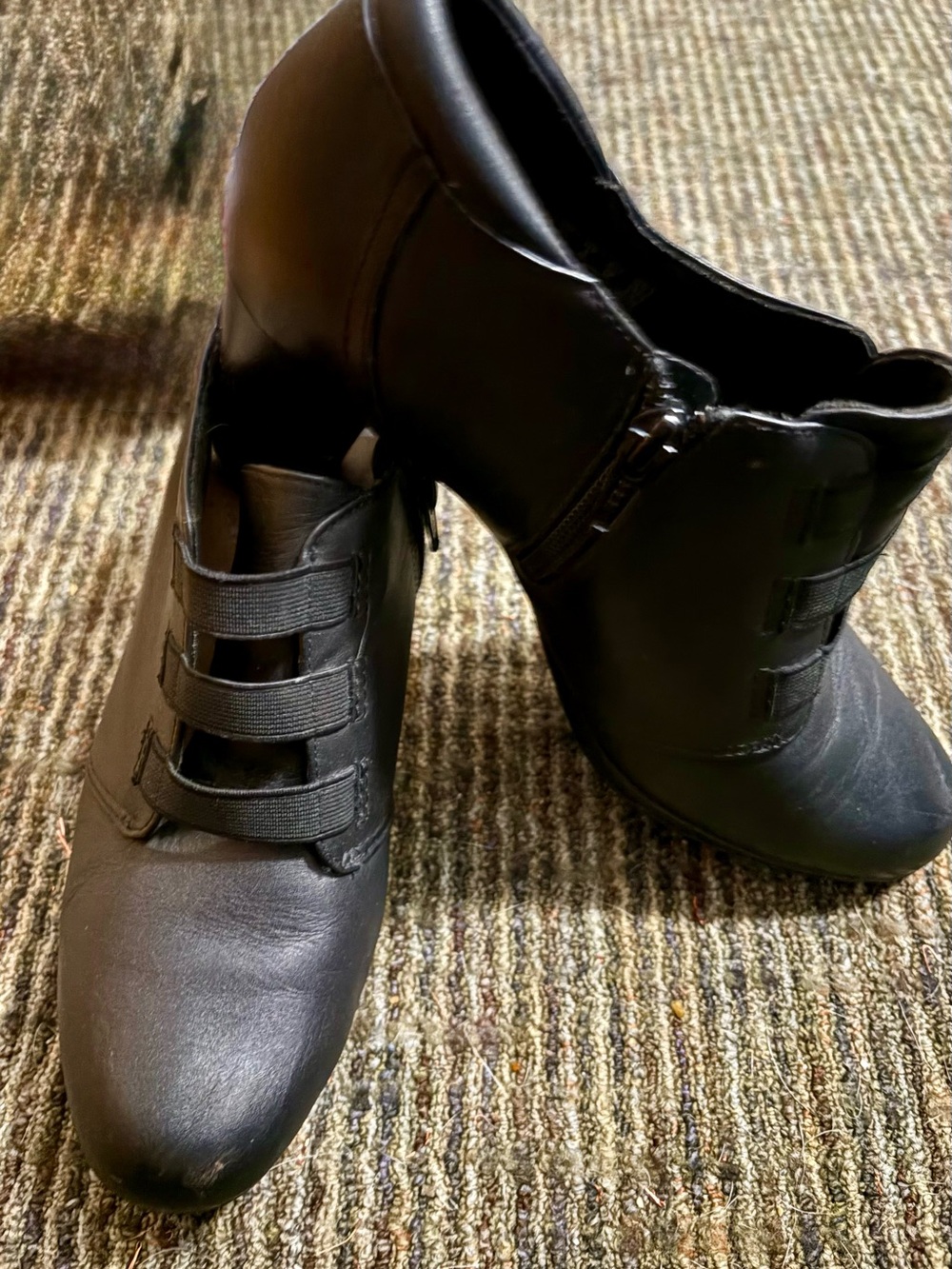 Clarks Black Women's Ankle Booties with Triple Elastic Straps